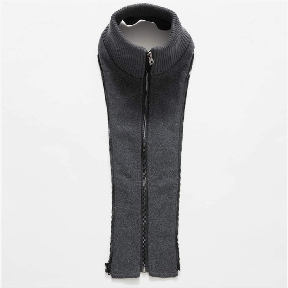 PRIJOUHE Men's Wool Blend Pea Coat Single Breasted Slim Fit with Removable Scarf - Picture 6 of 12